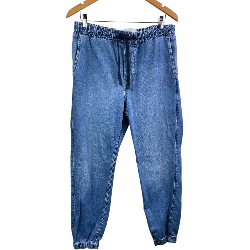 H&M Light Wash Relaxed Fit Denim Joggers